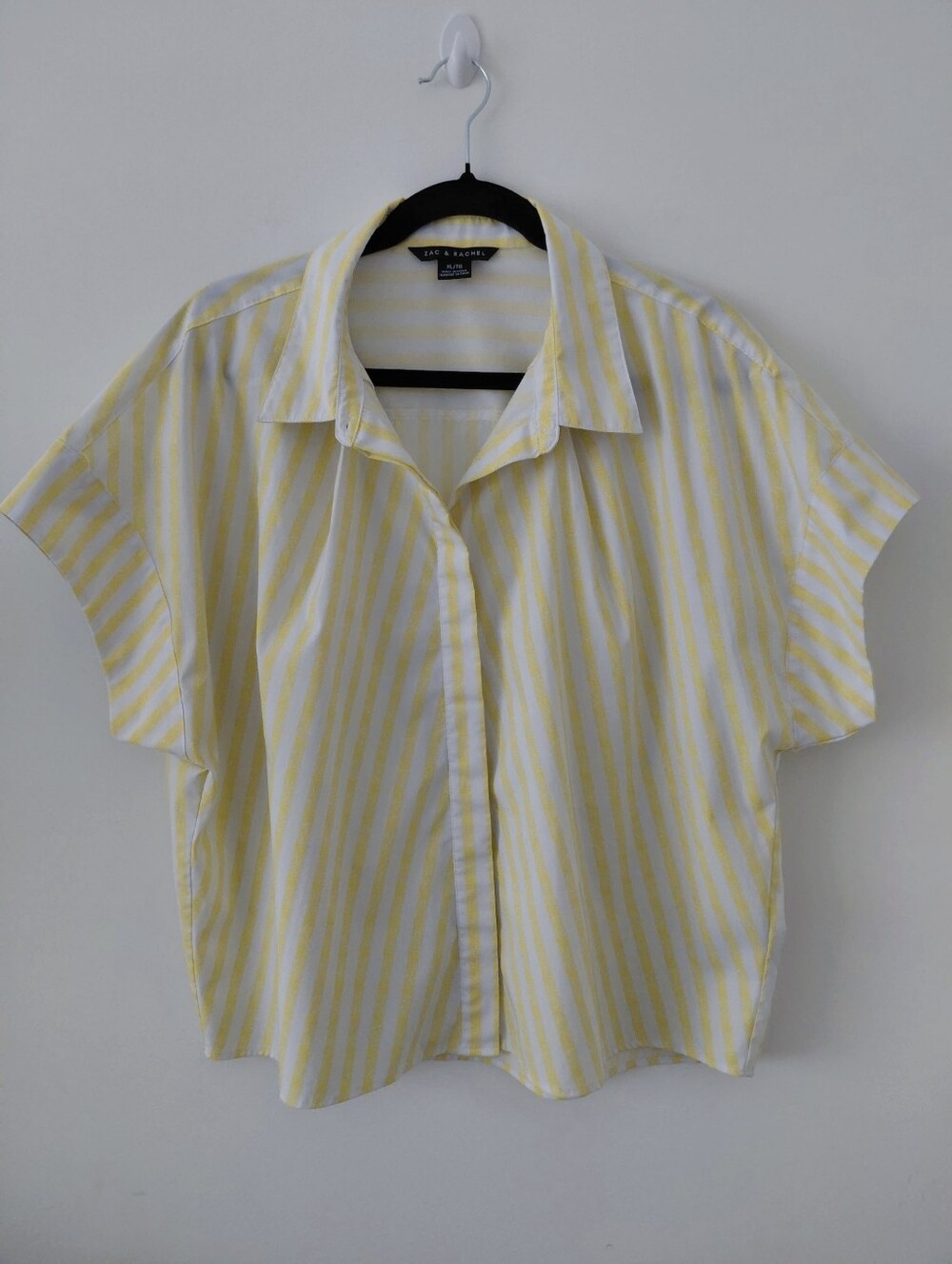 Yellow and White Striped Button Front Shirt